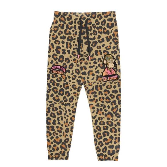 Dr. Bombay Printed Pull On Drawstring Fleece Sweatpant Cheetah Women's Size L - Picture 7 of 7